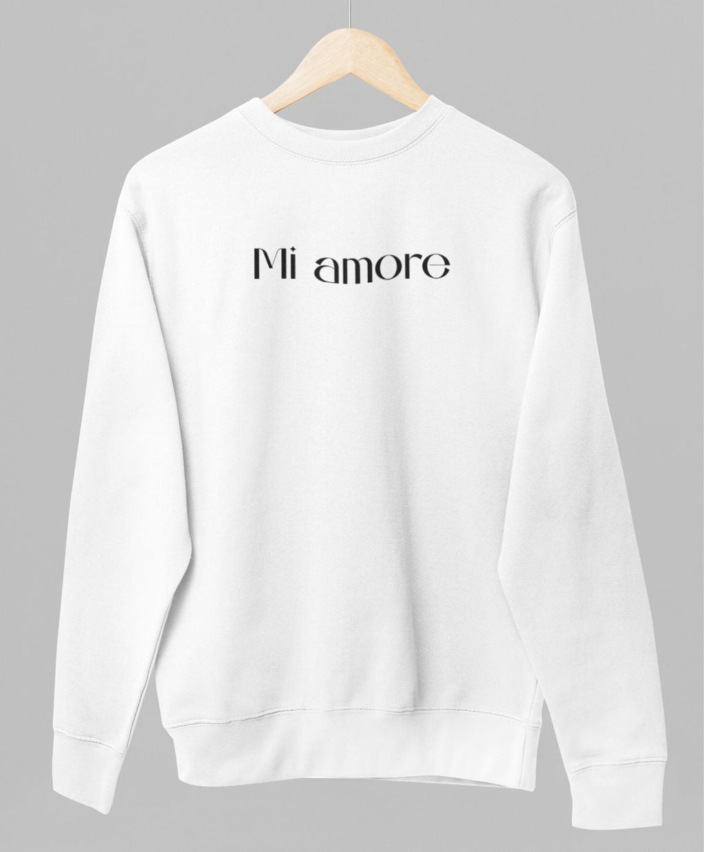 Biely UNISEX pulóver „Mi Amore“