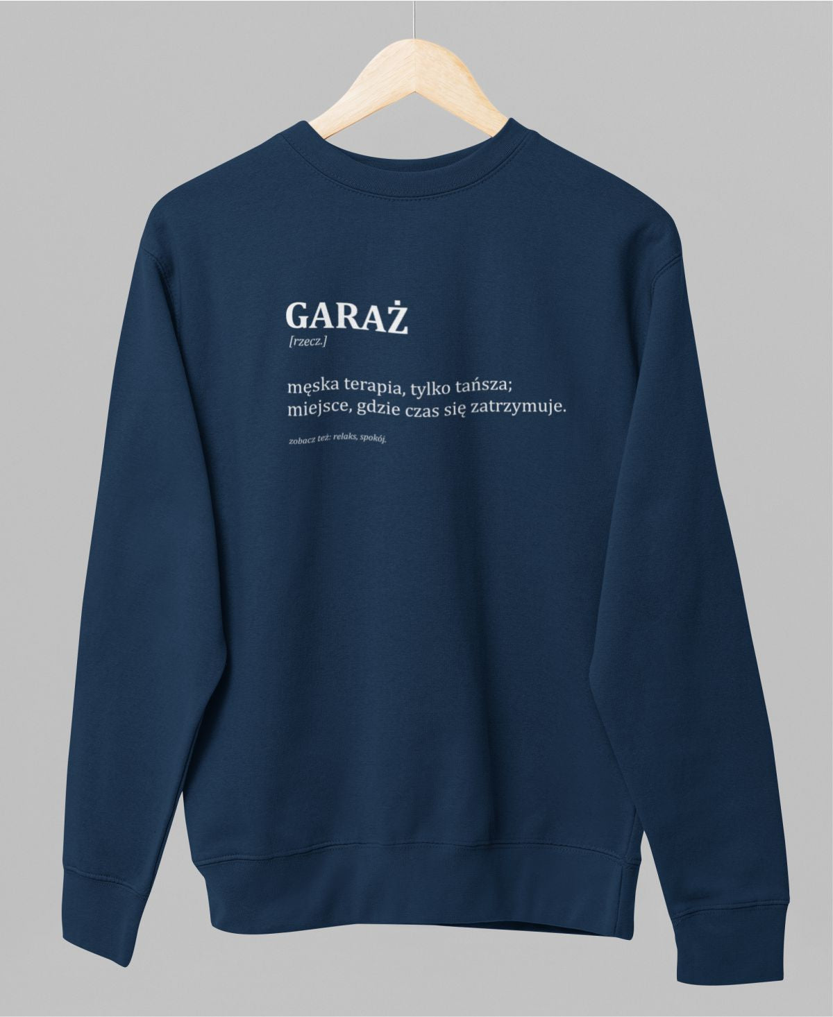 Modrý UNISEX pulóver „GARAŽ“