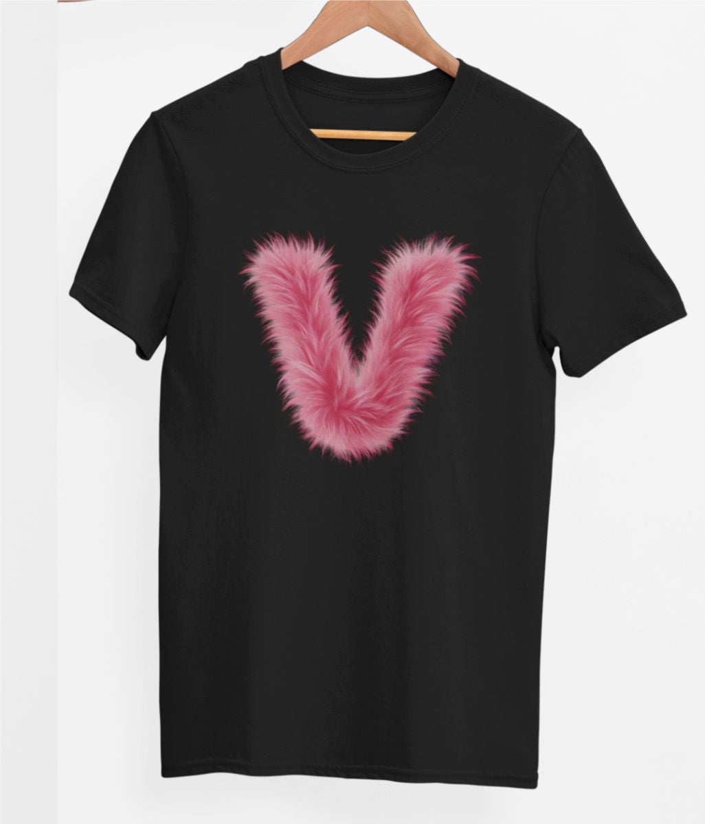 Čierne UNISEX tričko „Písmeno V“