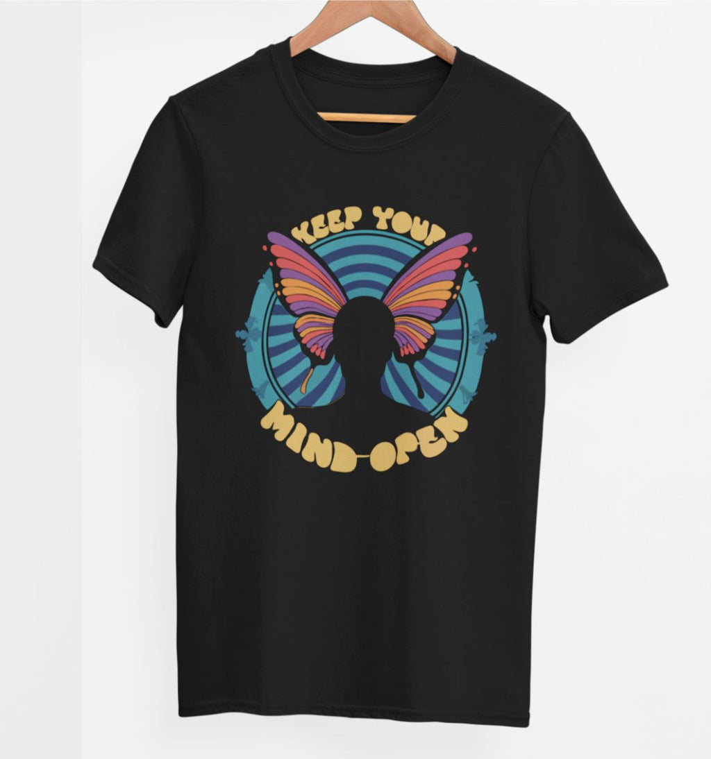 Čierne UNISEX tričko „Keep your mind open“