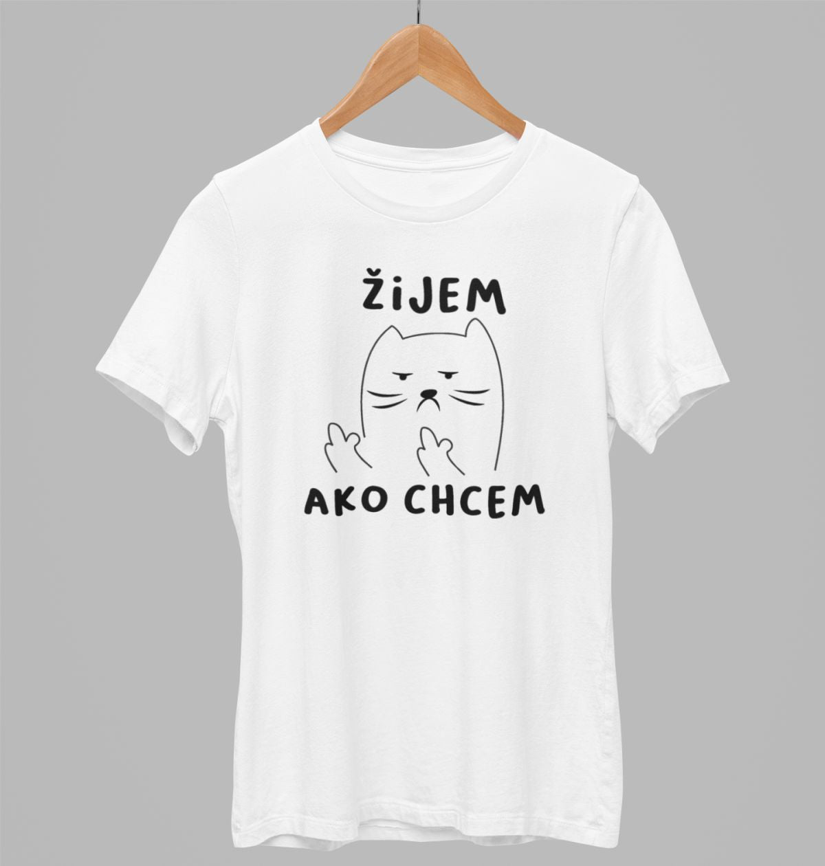Biele UNISEX tričko „Žijem, ako chcem“