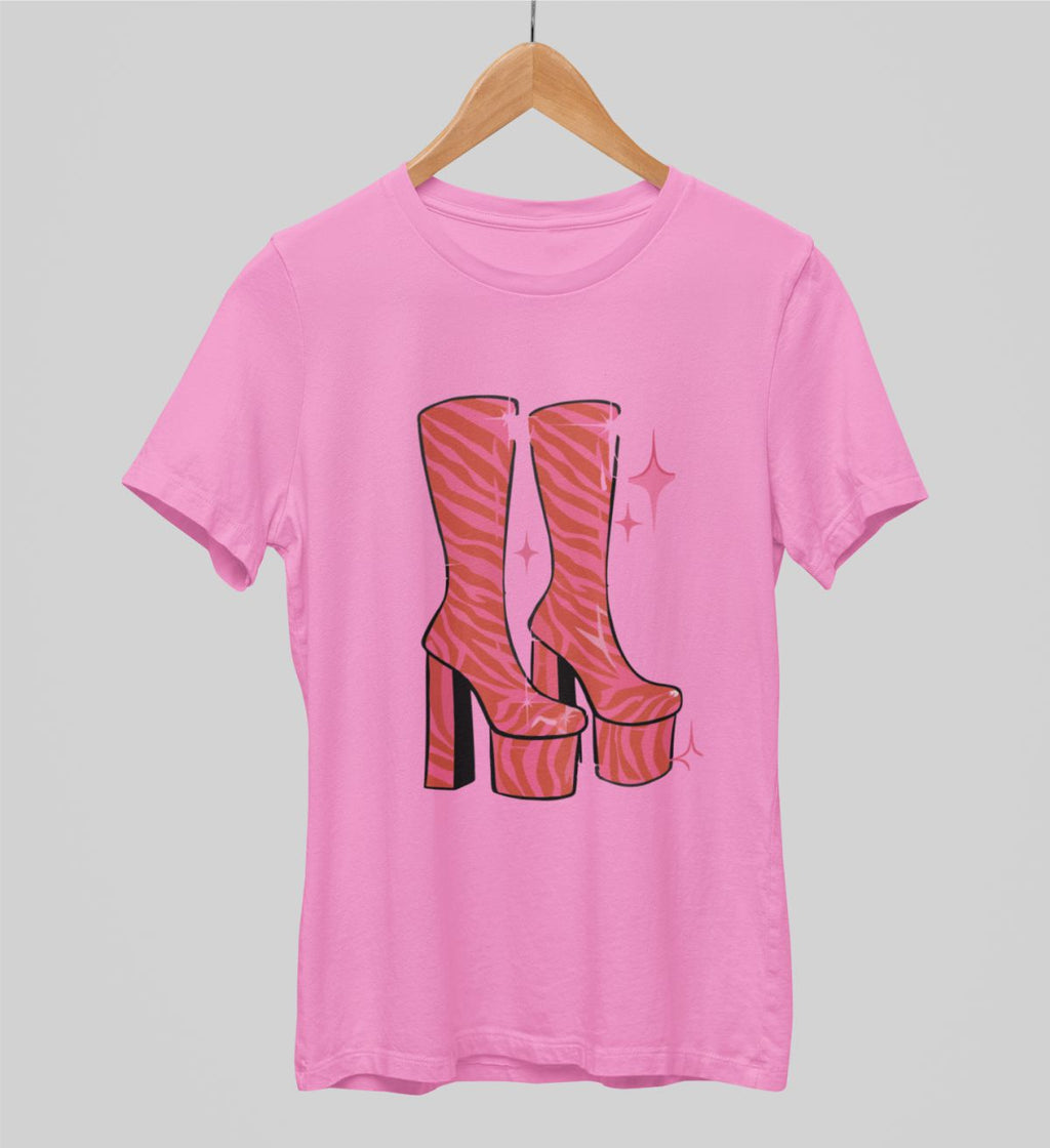 Ružové UNISEX tričká „Buciki“