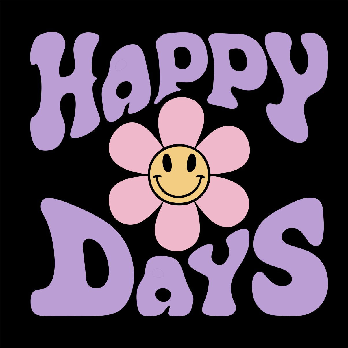 Čierny UNISEX pulóver „Happy days“