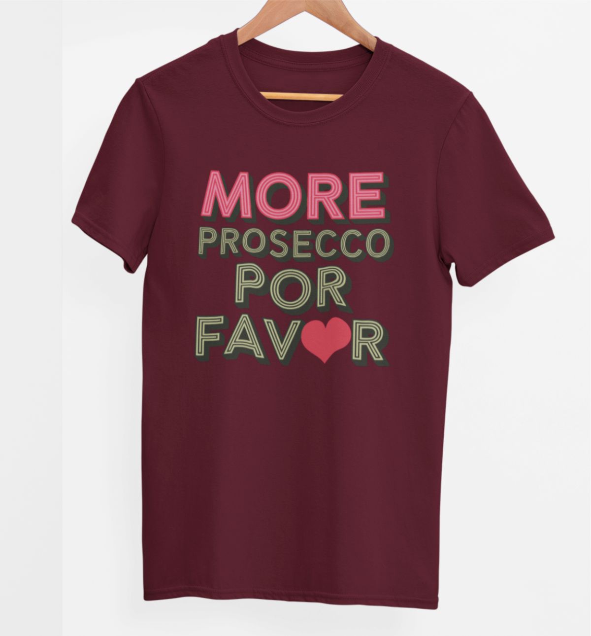 Bordové UNISEX tričko „Viac prosecca“