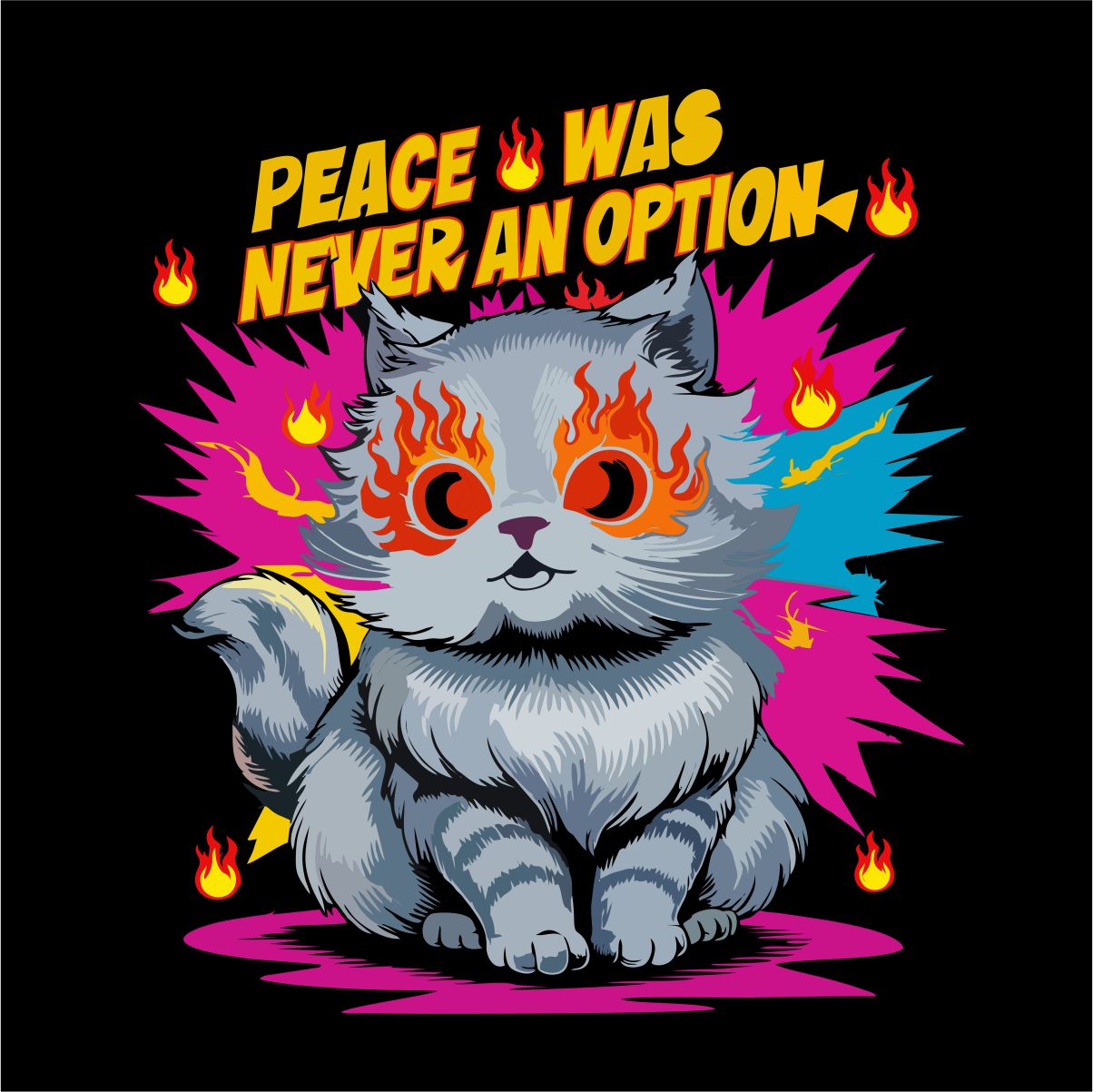 Čierny UNISEX pulóver „Peace was never an option“