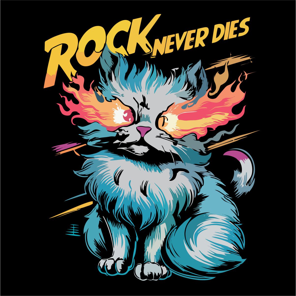 Čierny UNISEX pulóver „Rock never dies“