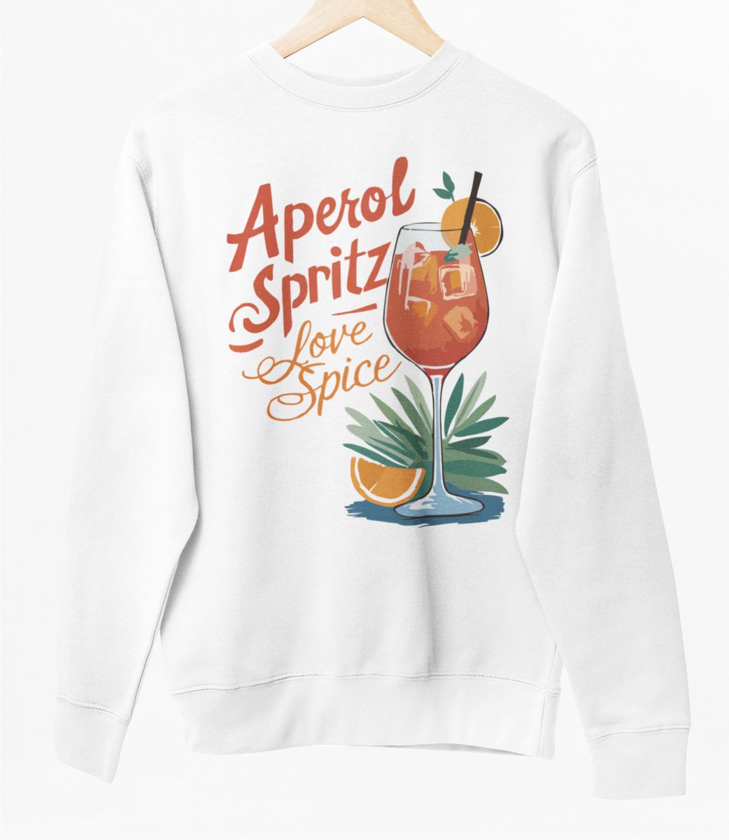 Biely UNISEX pulóver „Aperol“