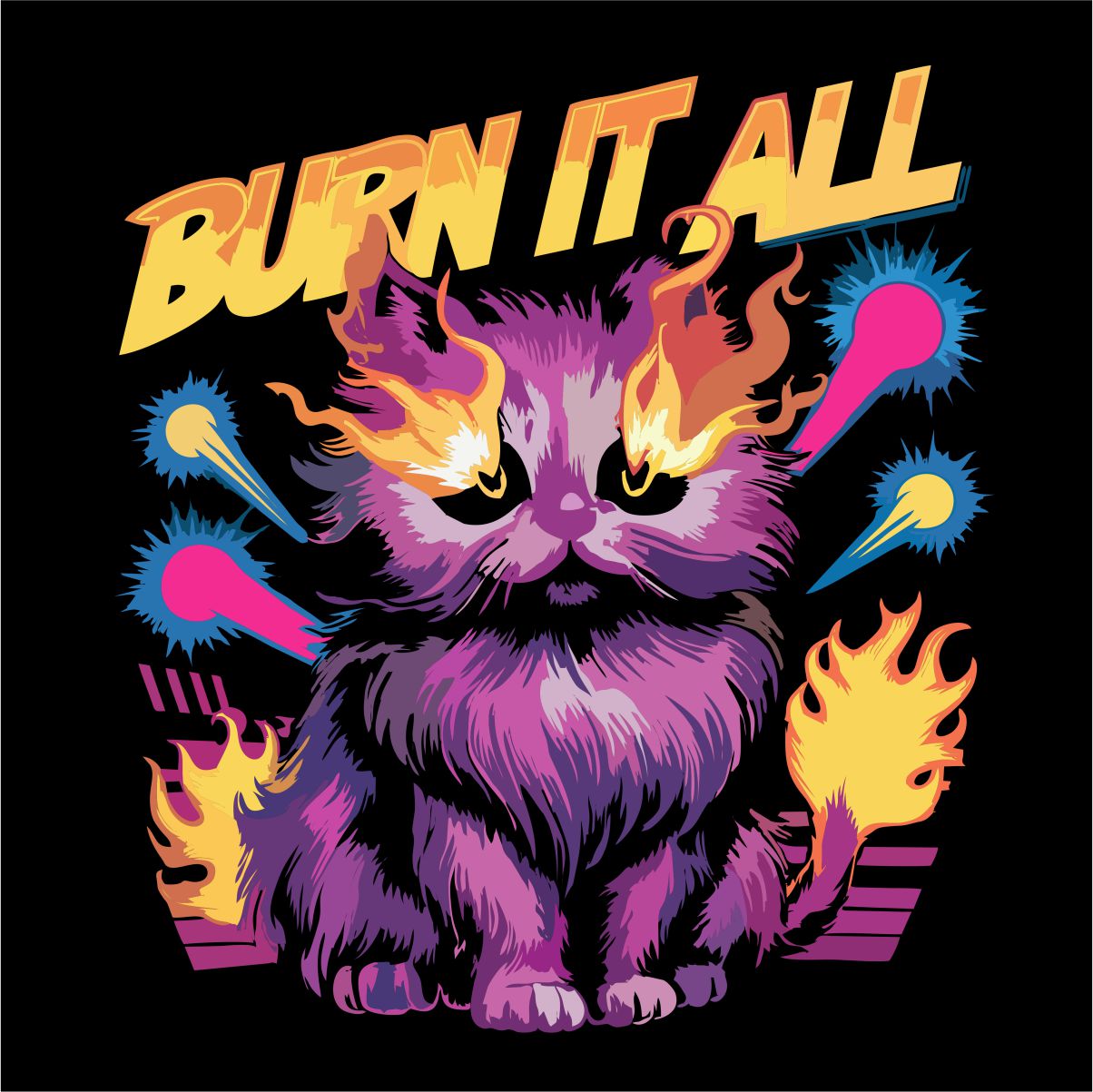 Čierne UNISEX tričko „Burn it all“