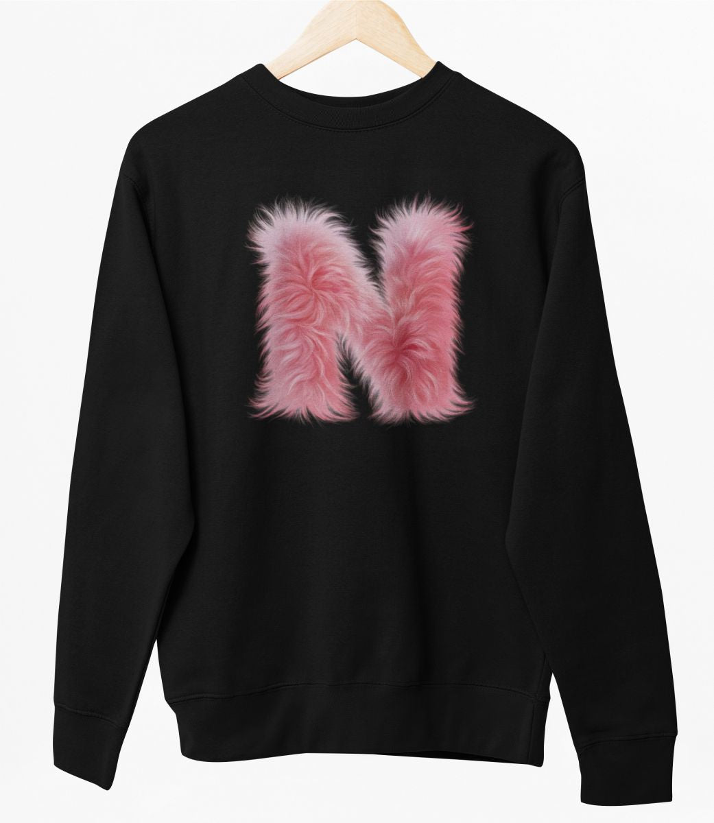 Čierny UNISEX pulóver „Písmeno N“