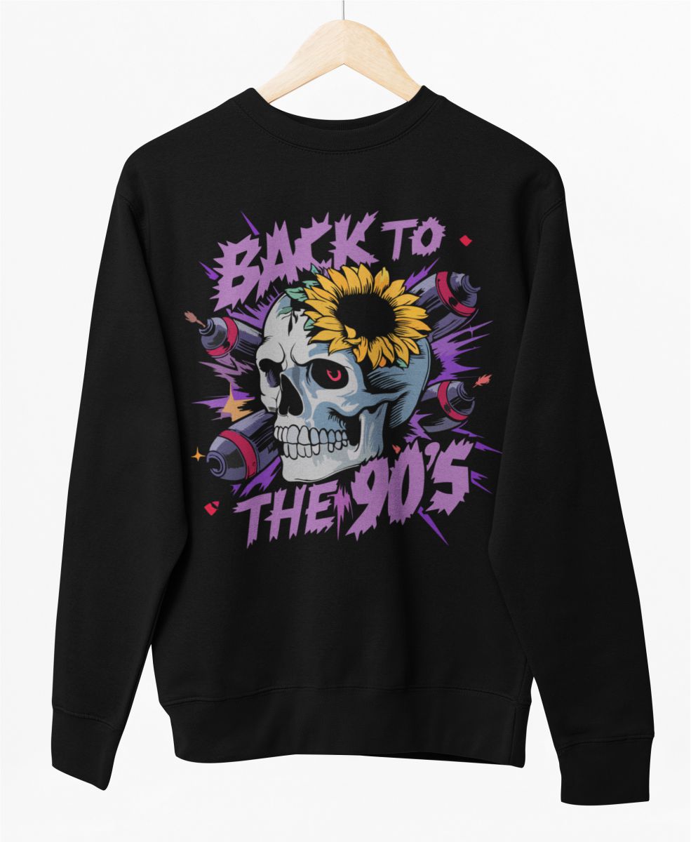 Čierny UNISEX pulóver „Back to the 90’s“