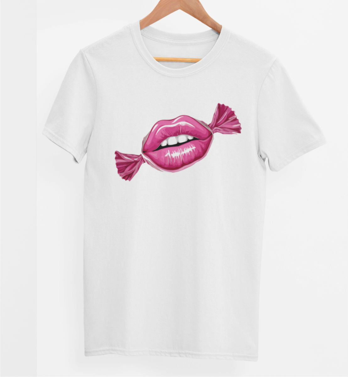 Biele UNISEX tričko „Bozk ako cukrík“
