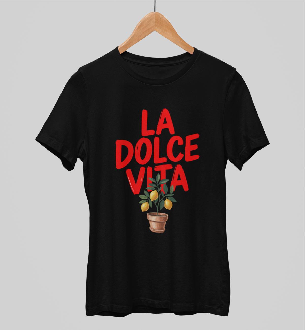 Čierne UNISEX tričko „La Dolce Vita“