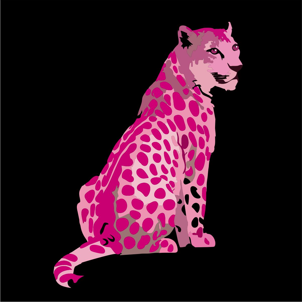 Čierne UNISEX tričko „Ružový leopard“
