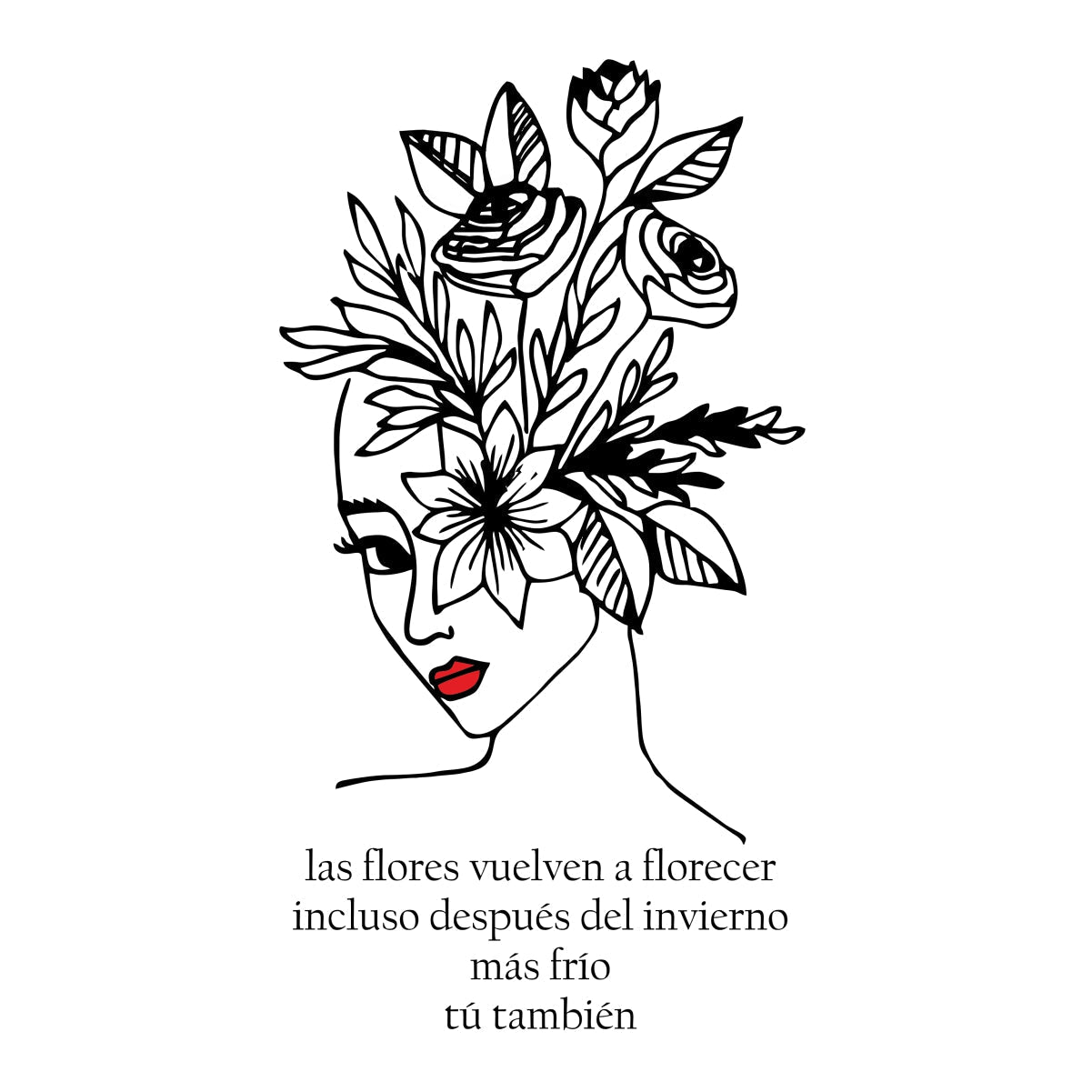 Biele UNISEX tričko „Las flores vuelven“