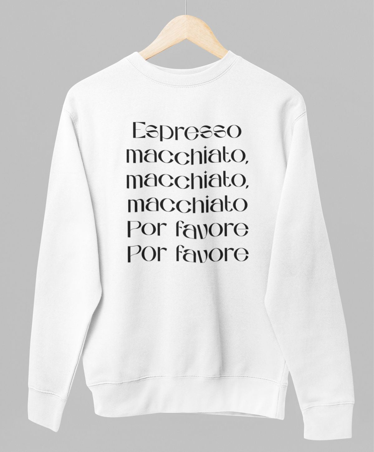 Biely UNISEX pulóver „Espresso“