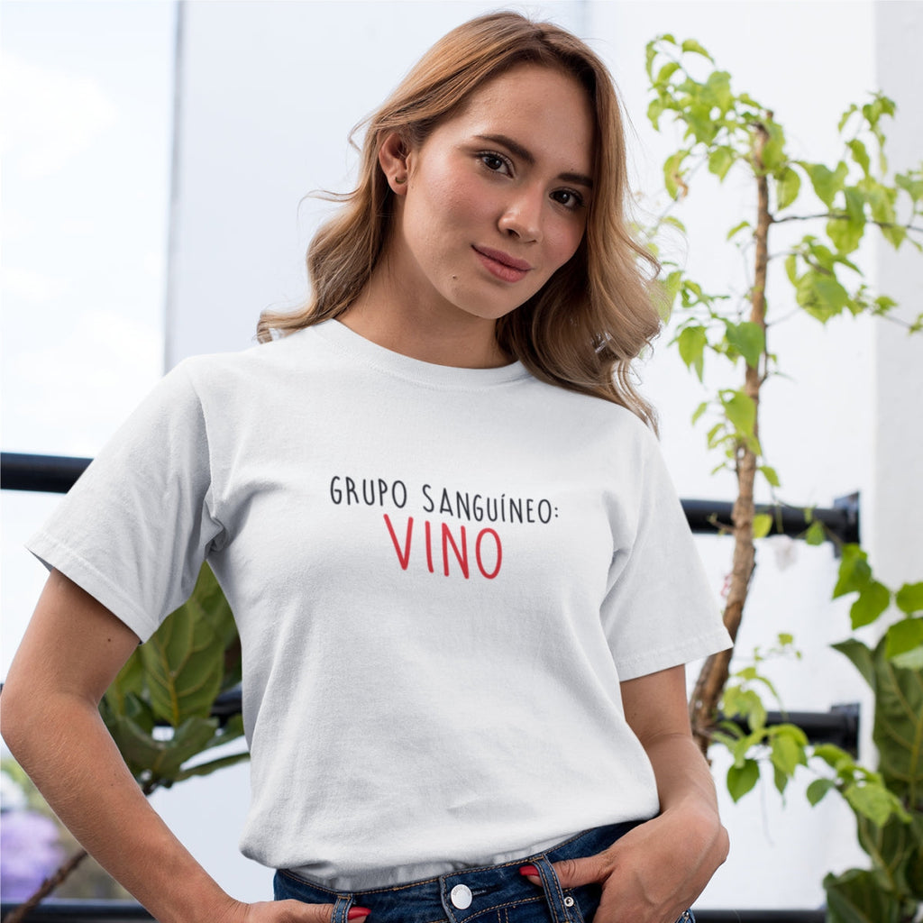 Biele UNISEX tričko „Grupo sanguíneo“