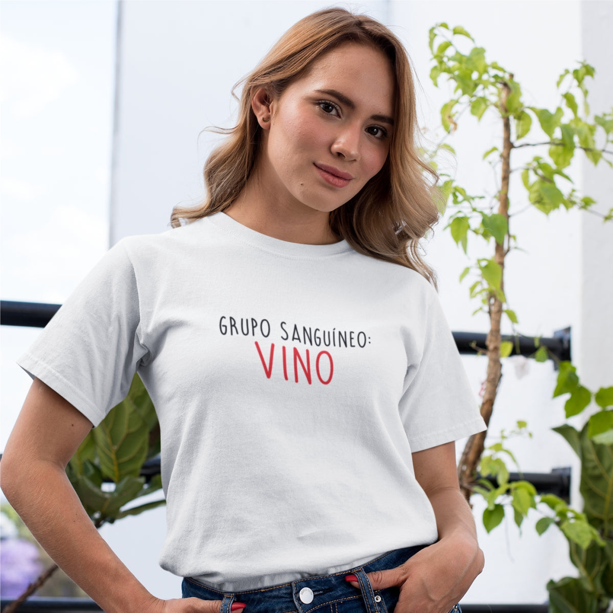 Biele UNISEX tričko „Grupo sanguíneo“