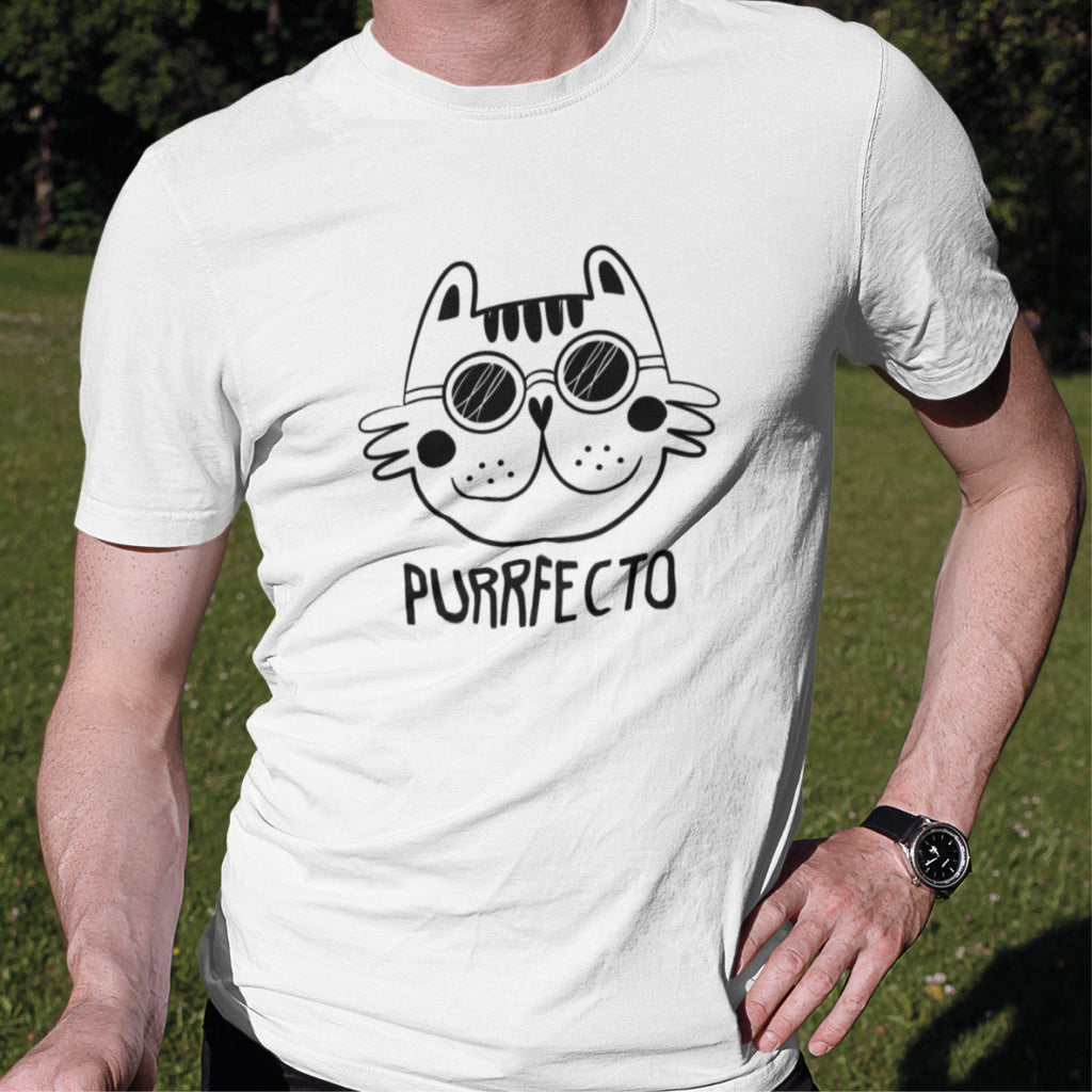 Biele UNISEX tričko „Purrfecto“