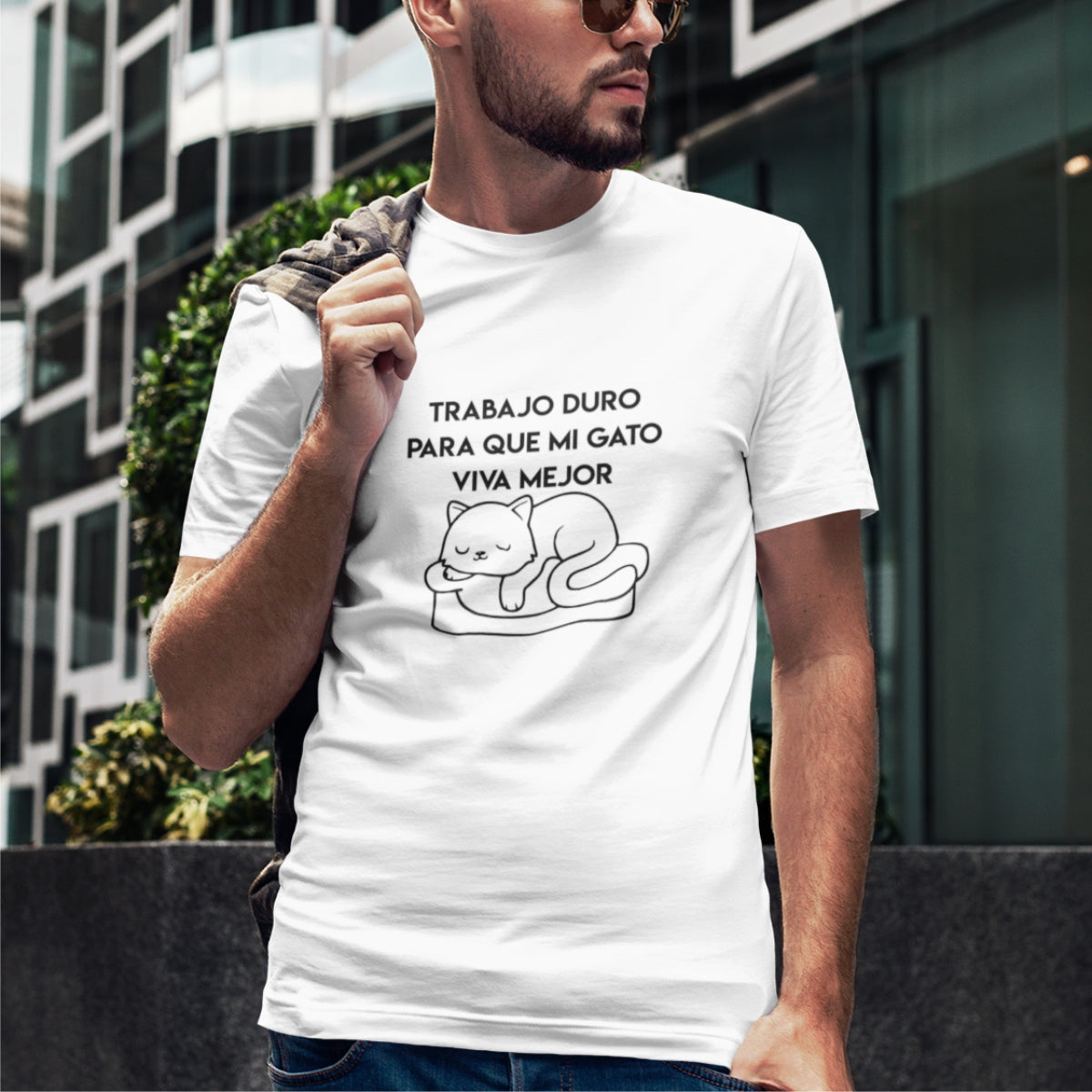 Biele UNISEX tričko „Trabajo duro“