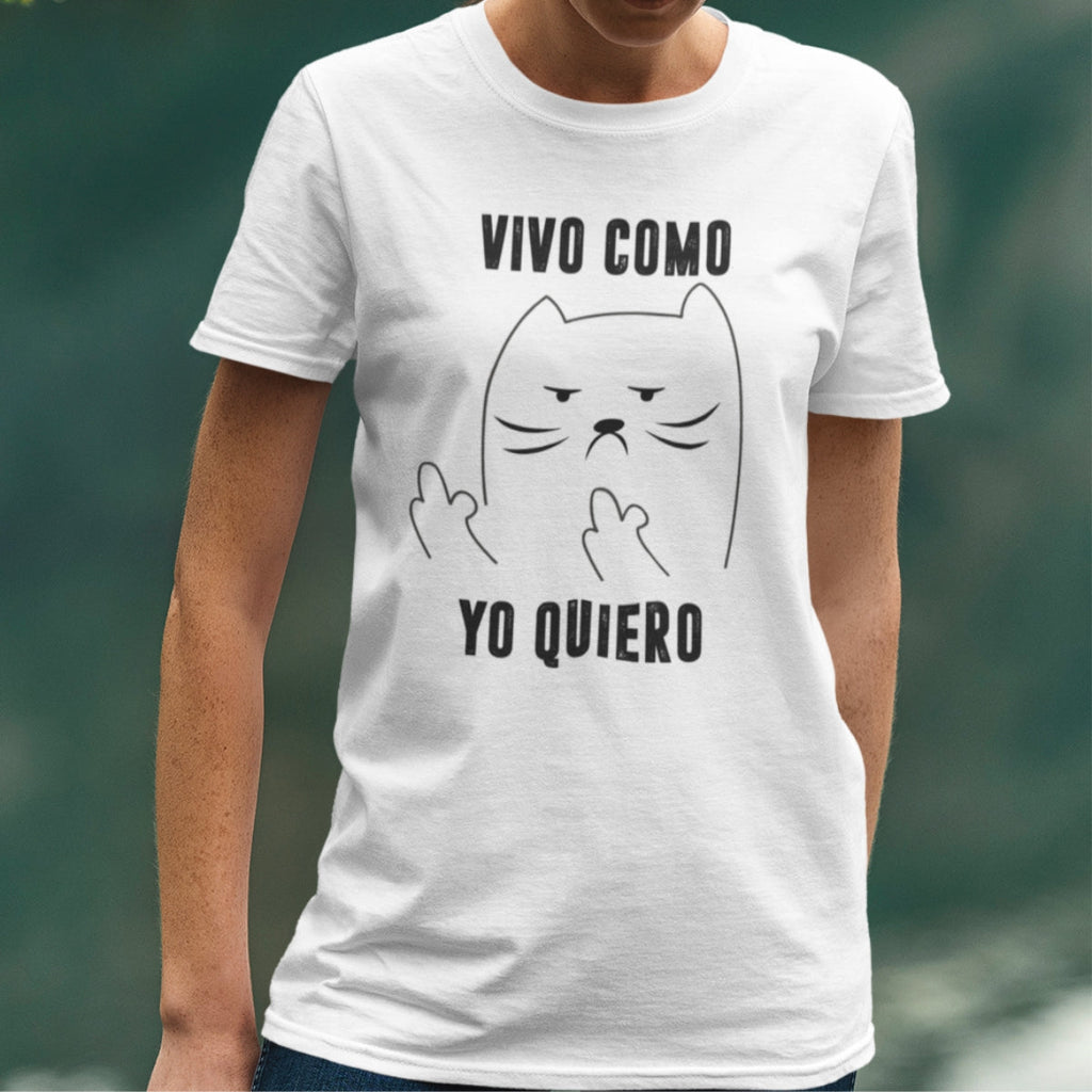 Biele UNISEX tričko „Vivo como yo quiero“