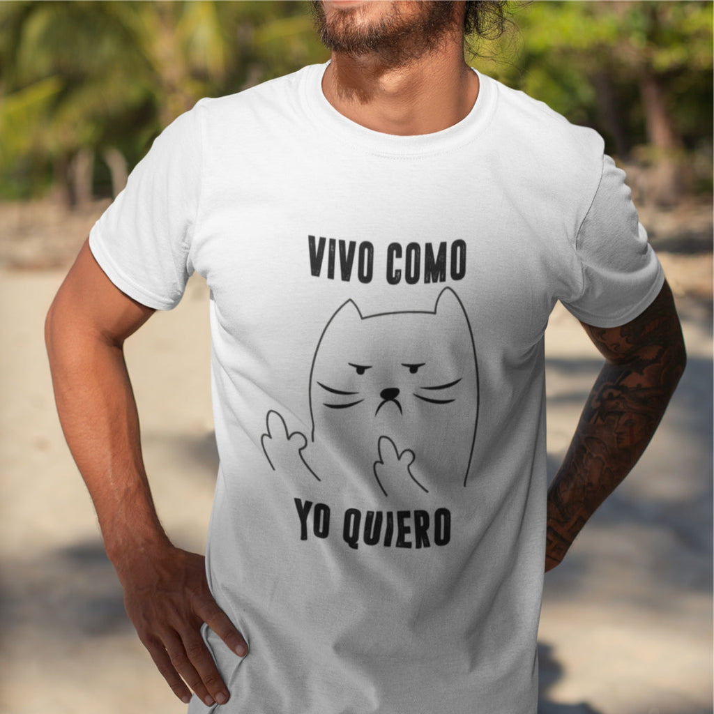Biele UNISEX tričko „Vivo como yo quiero“