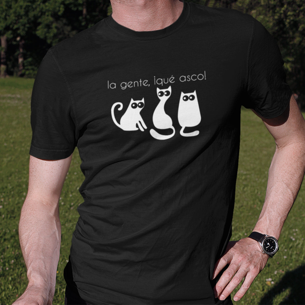 Čierne UNISEX tričko „La gente“