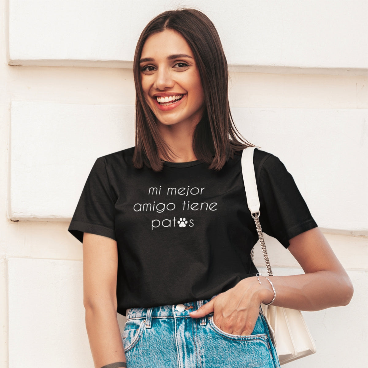 Čierne UNISEX tričko „Mi mejor amigo“