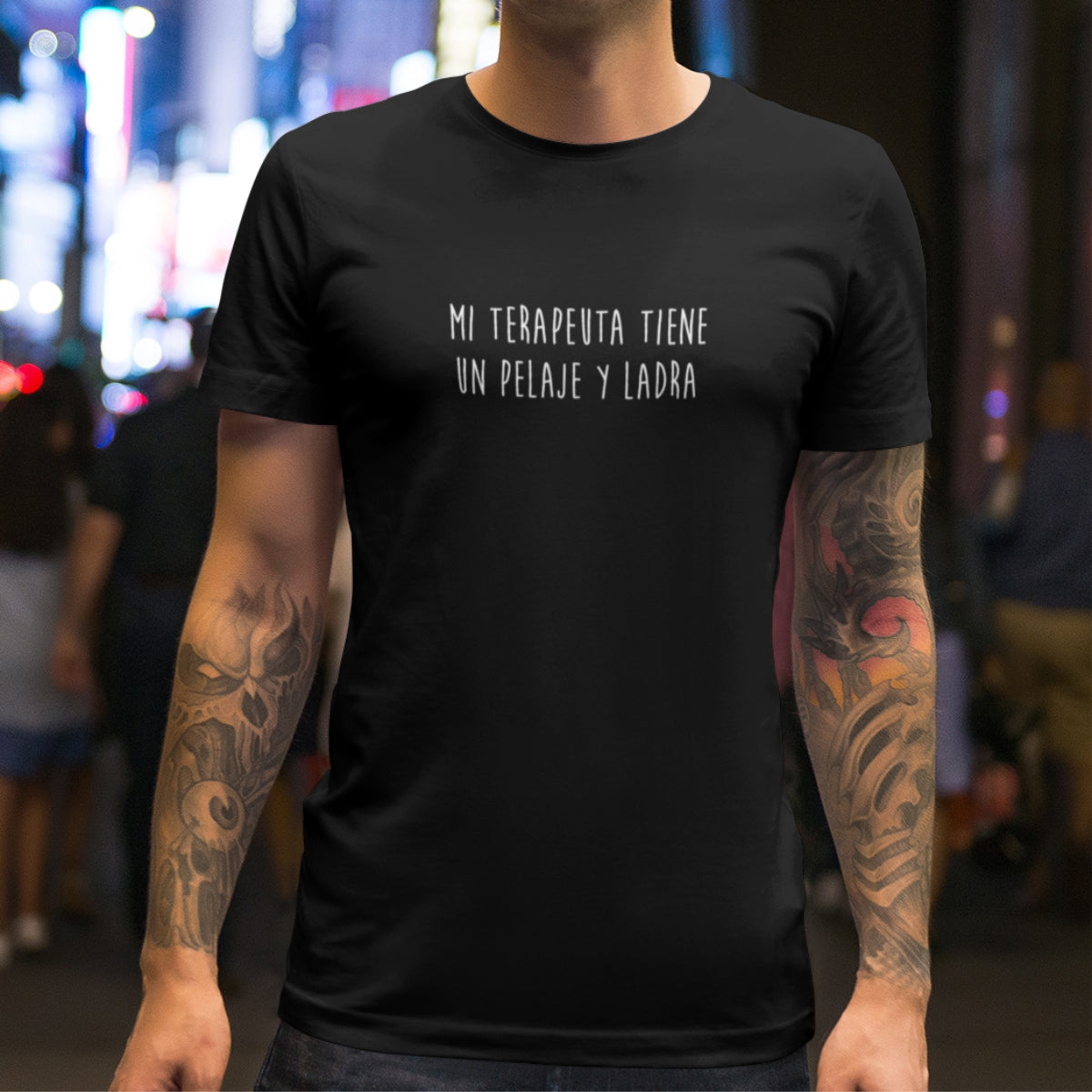 Čierne UNISEX tričko „Mi terapeuta“