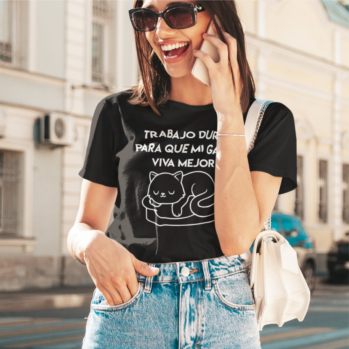 Čierne UNISEX tričko „Trabajo duro“