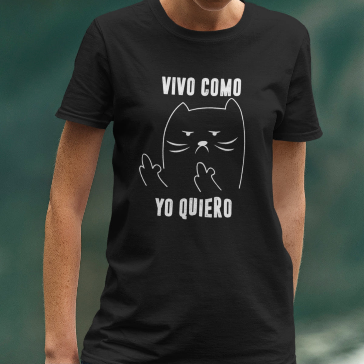 Čierne UNISEX tričko „Vivo como yo quiero“