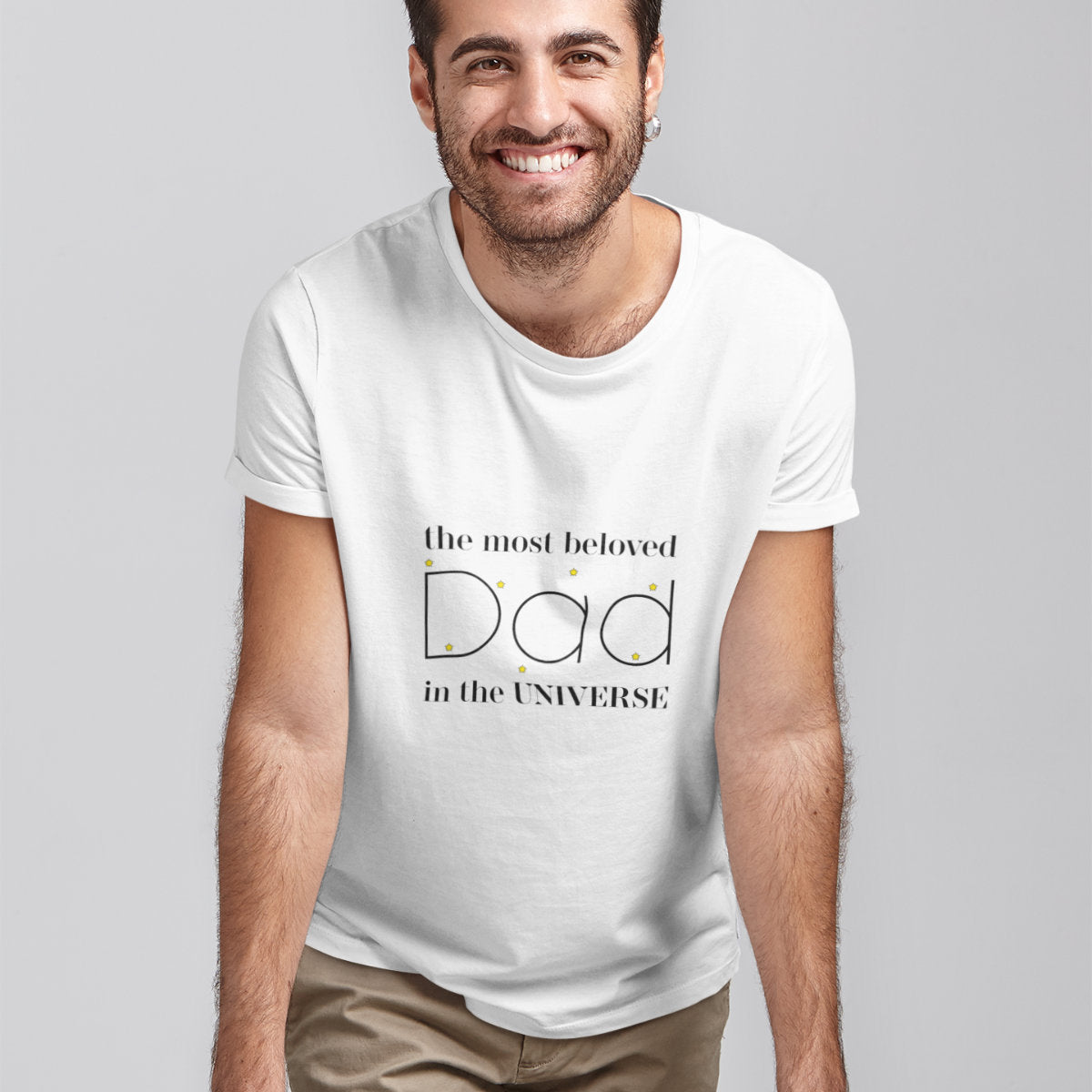Biele tričko „The Most Beloved Dad In The Universe“