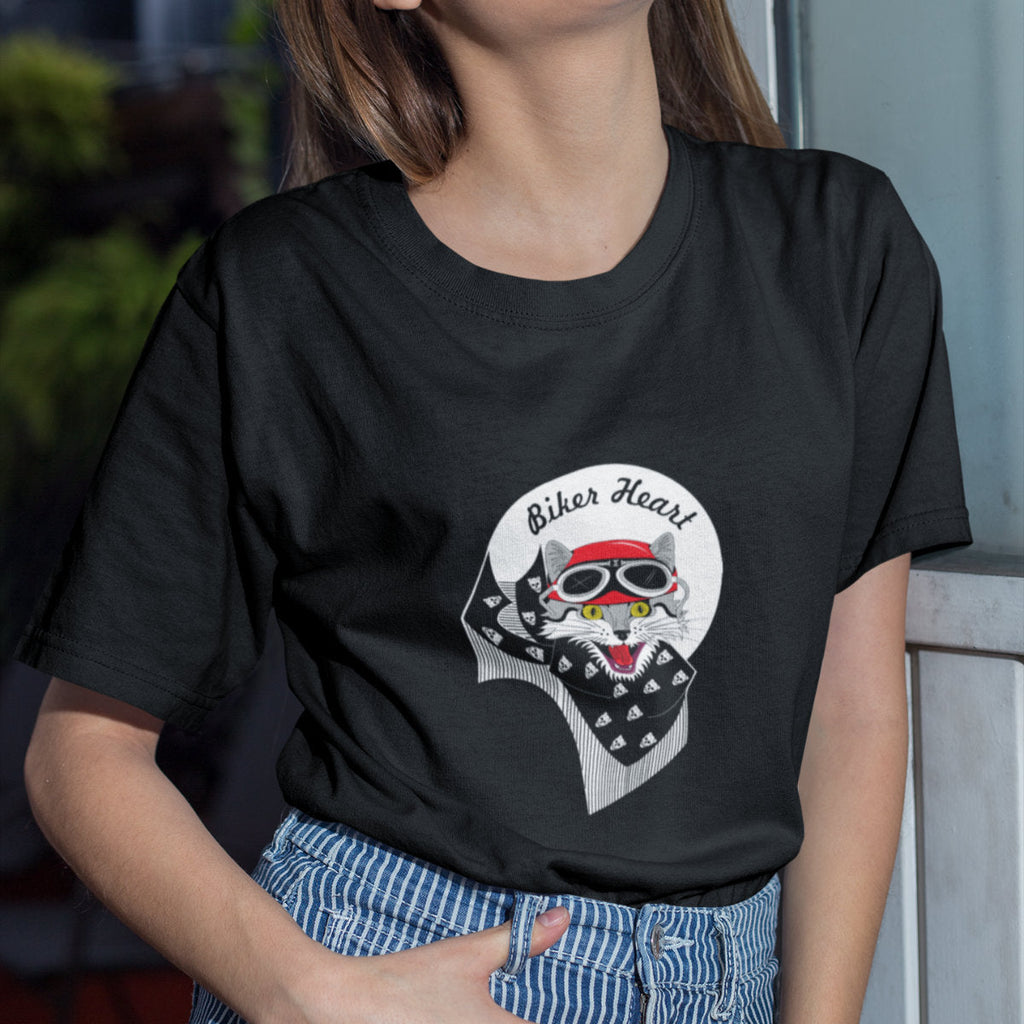 Čierne tričko „Biker heart“