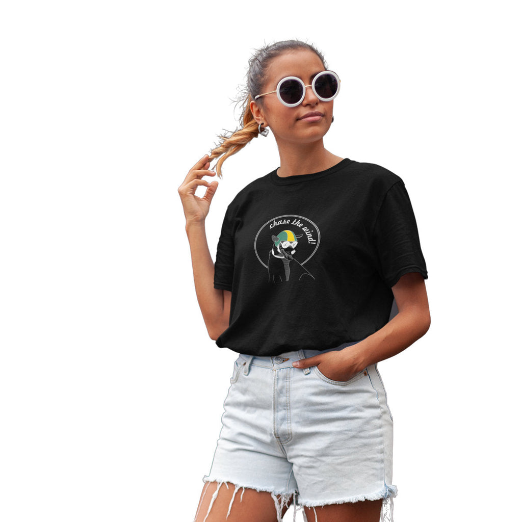 Čierne tričko „Chase the wind“