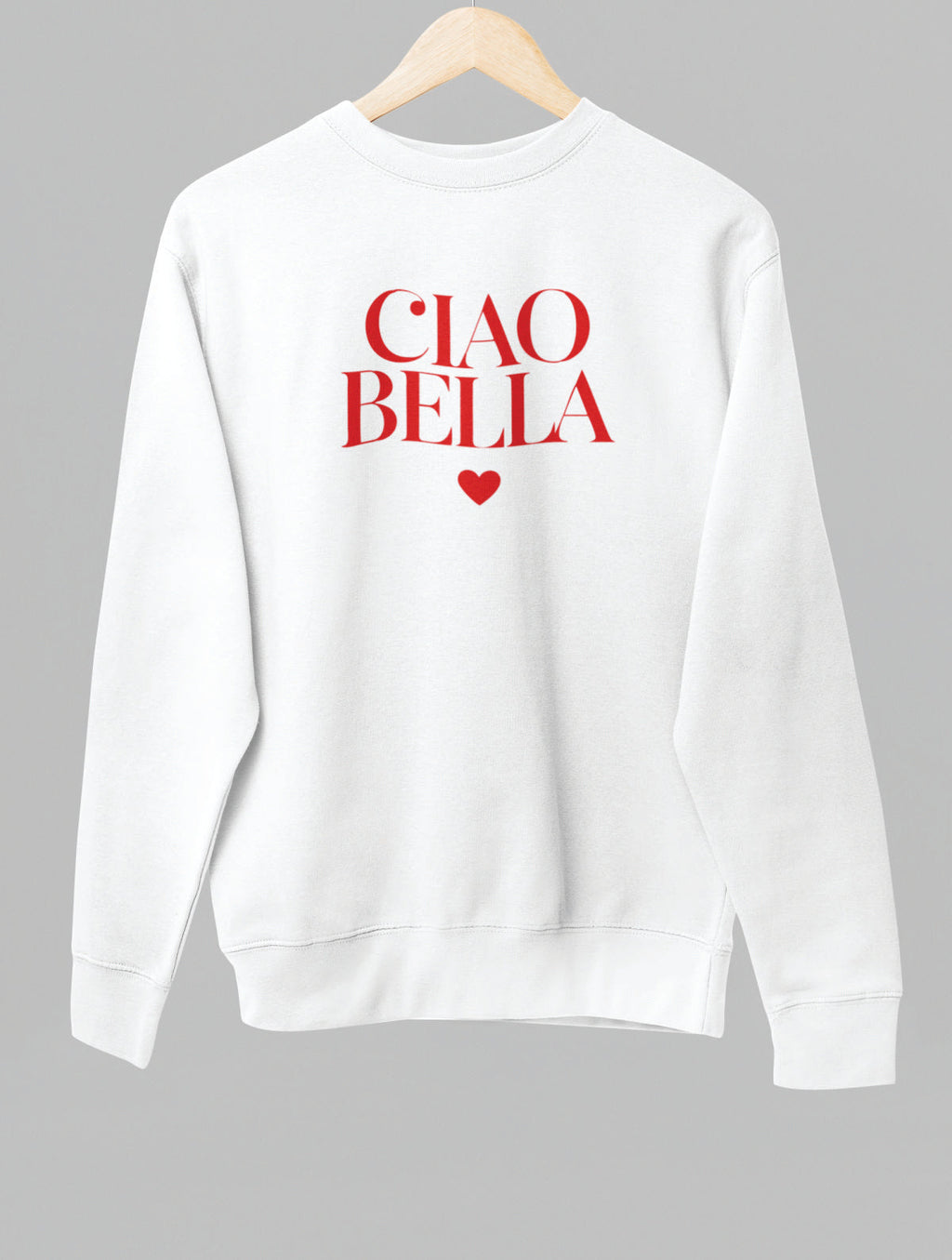Biely UNISEX pulóver „CIAO BELLA“