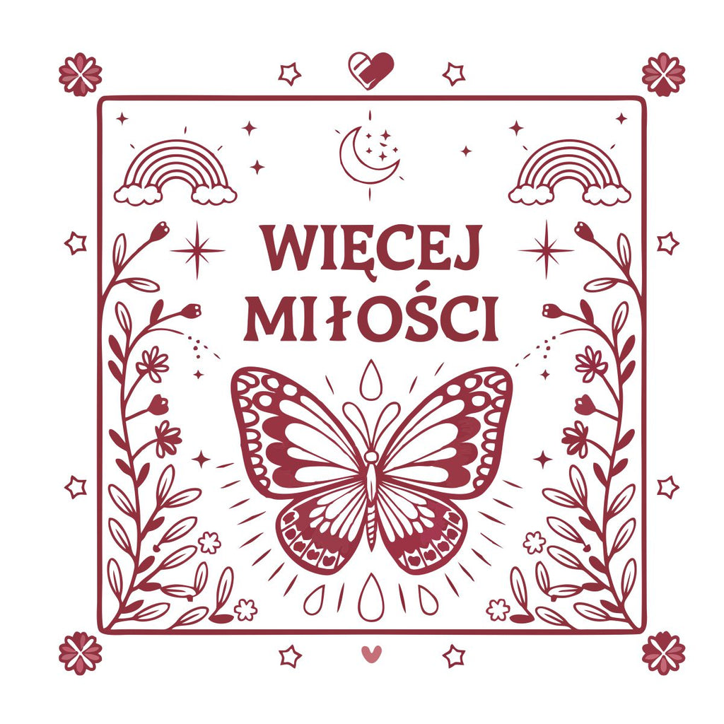 Biele tričko s potlačou na chrbte „Viac lásky“