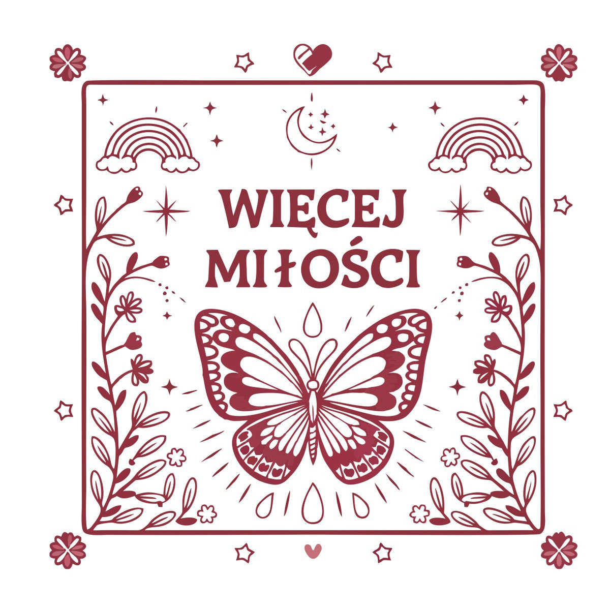 Biele tričko s potlačou na chrbte „Viac lásky“