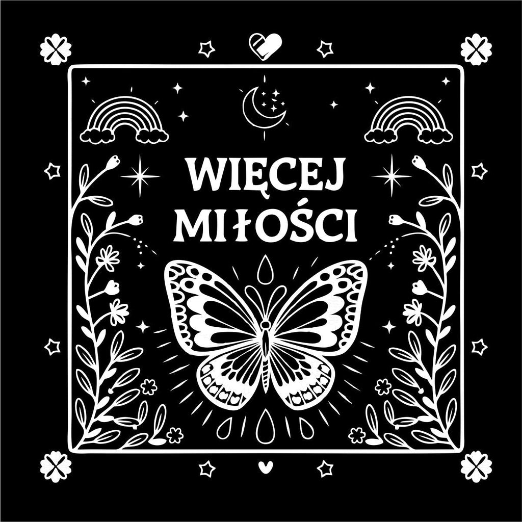 Čierne tričko s potlačou na chrbte „Viac lásky“