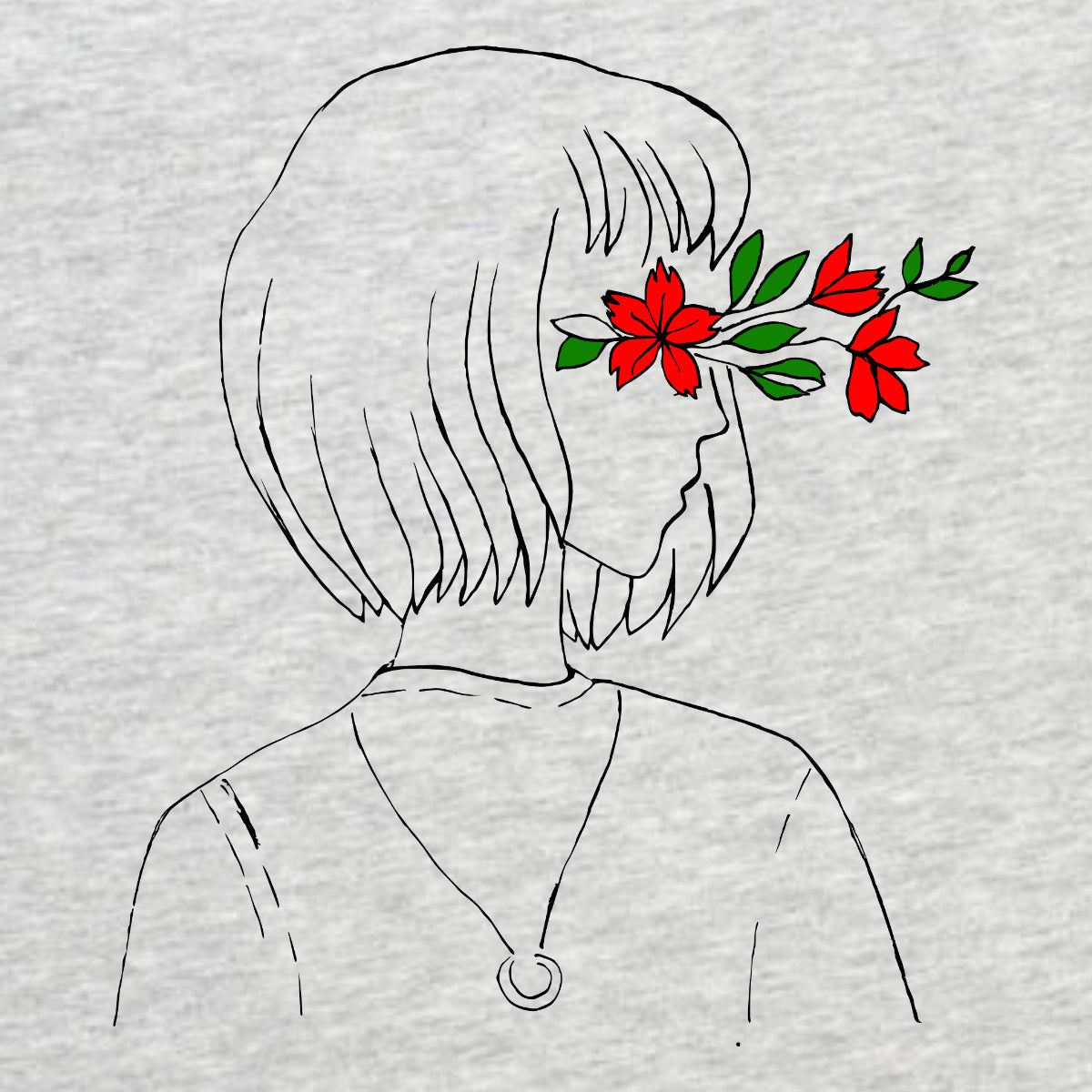 Šedé melírované tričko „Flower Vision“