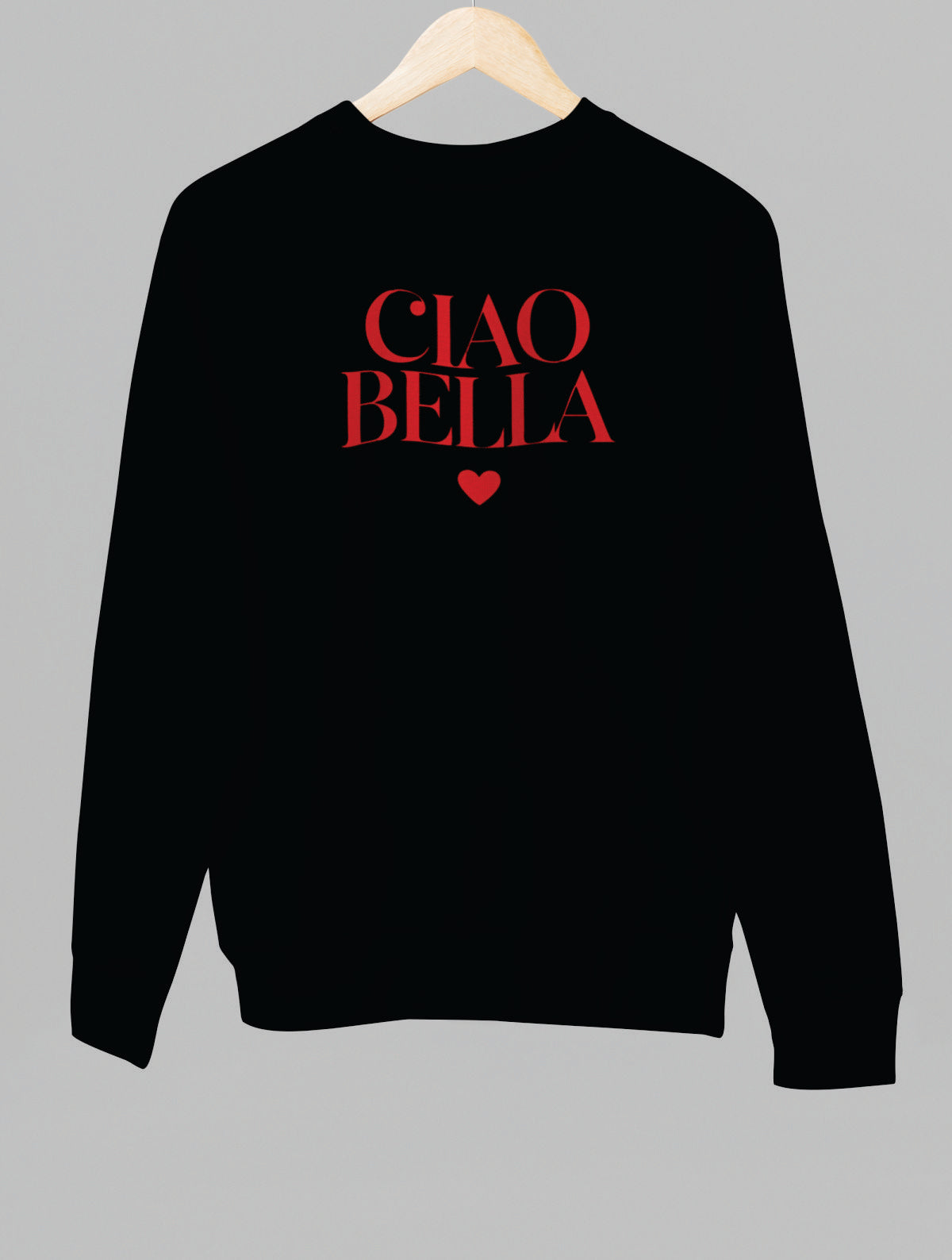 Čierny UNISEX pulóver „CIAO BELLA“