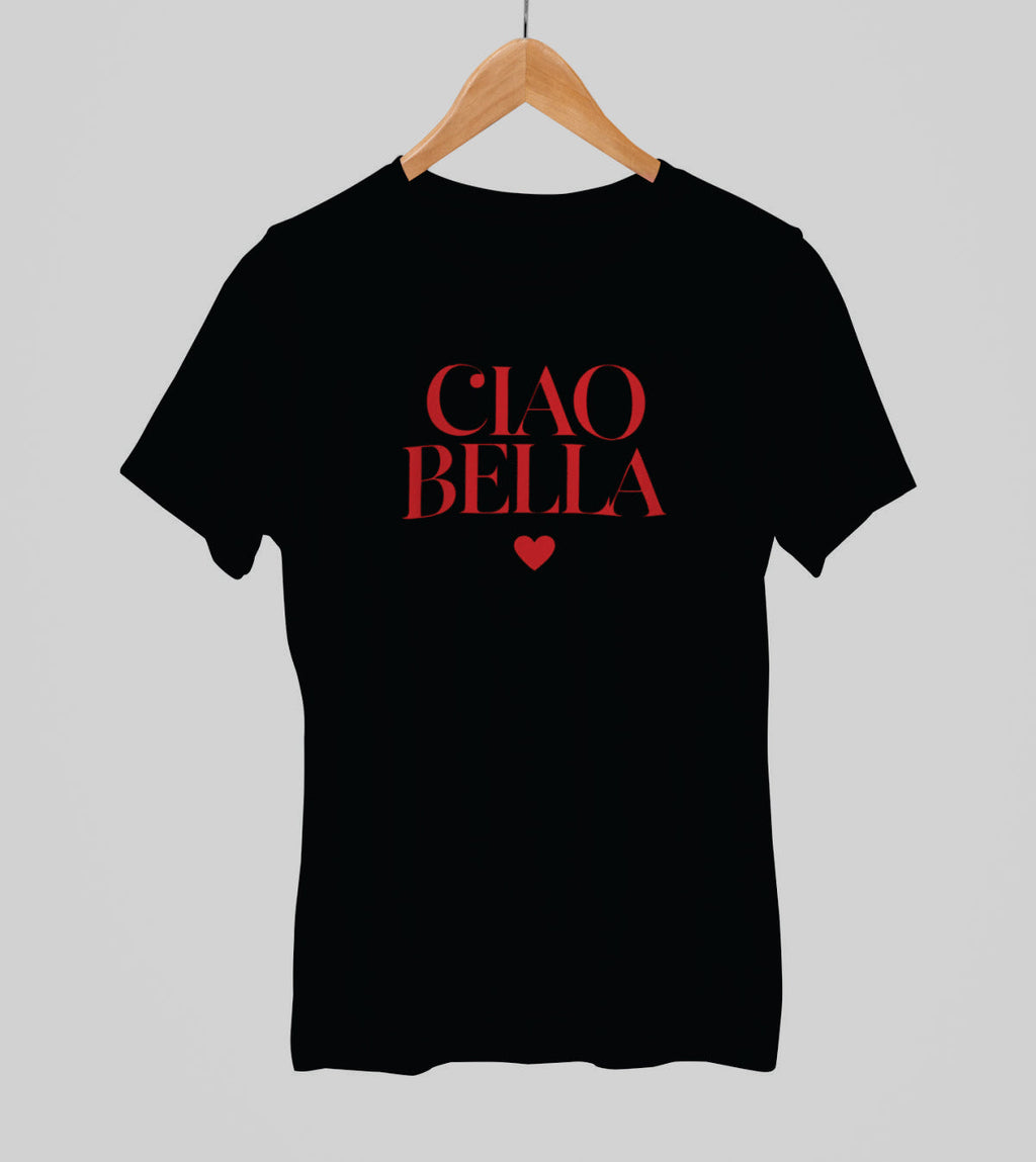 Čierne UNISEX tričko „CIAO BELLA“