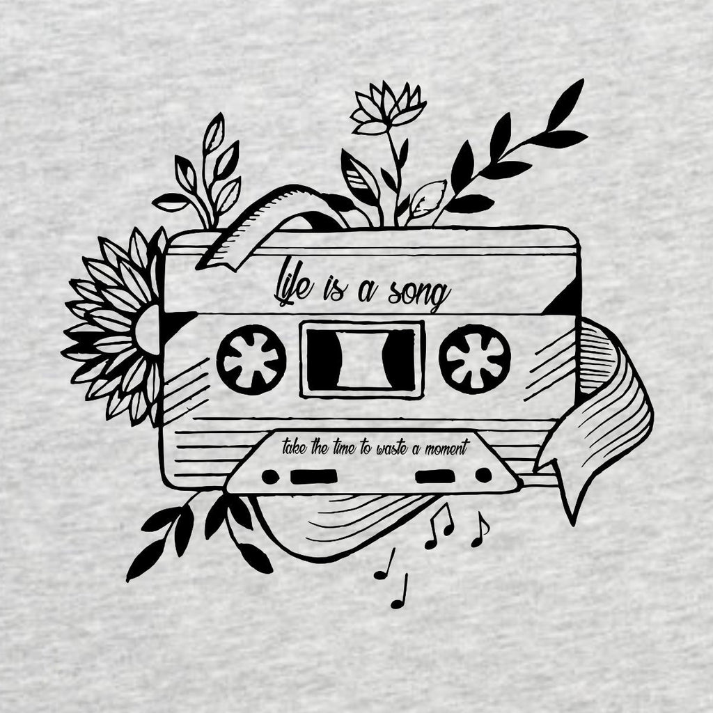 Šedé melírované tričko „Tape“