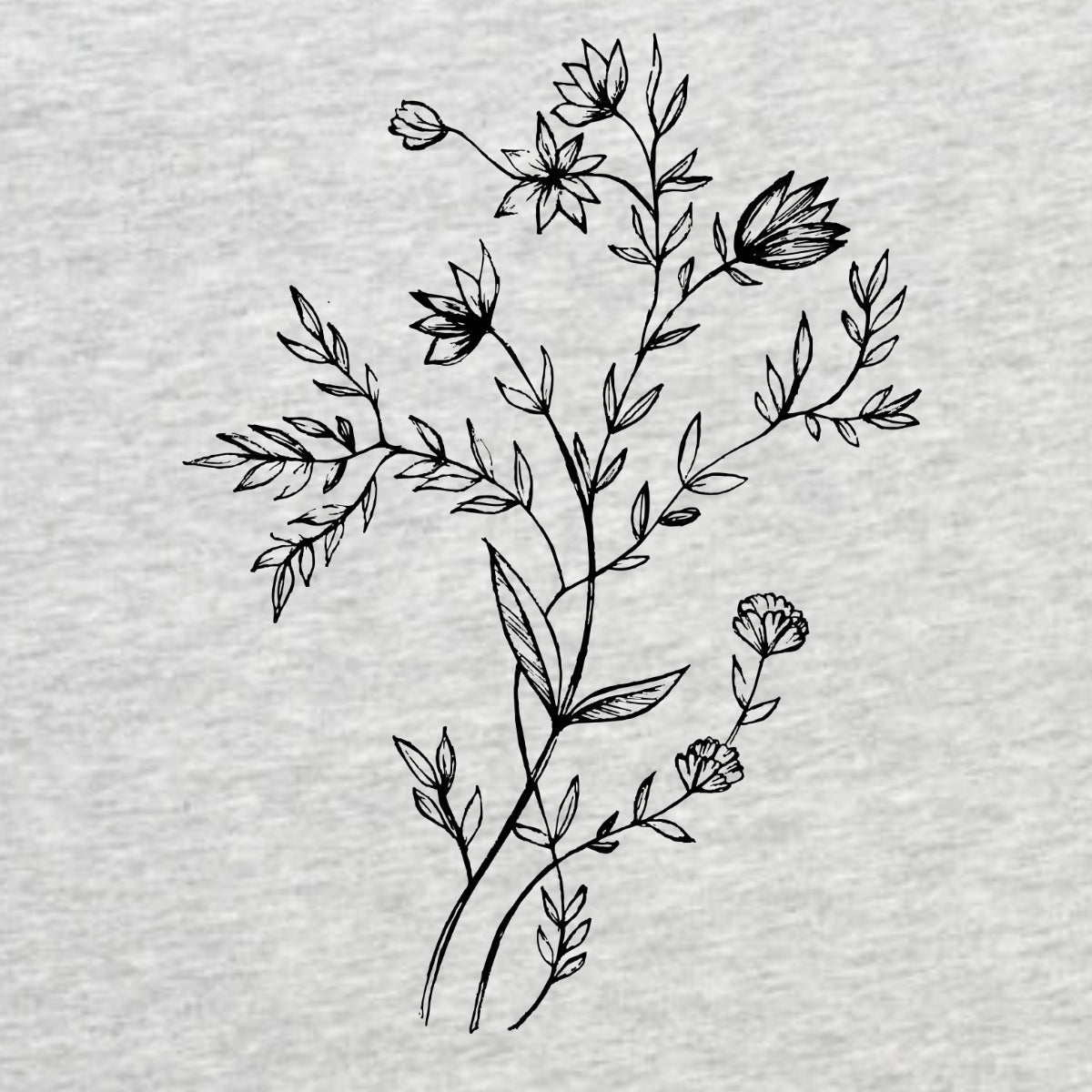 Šedé melírované tričko „Flowers“