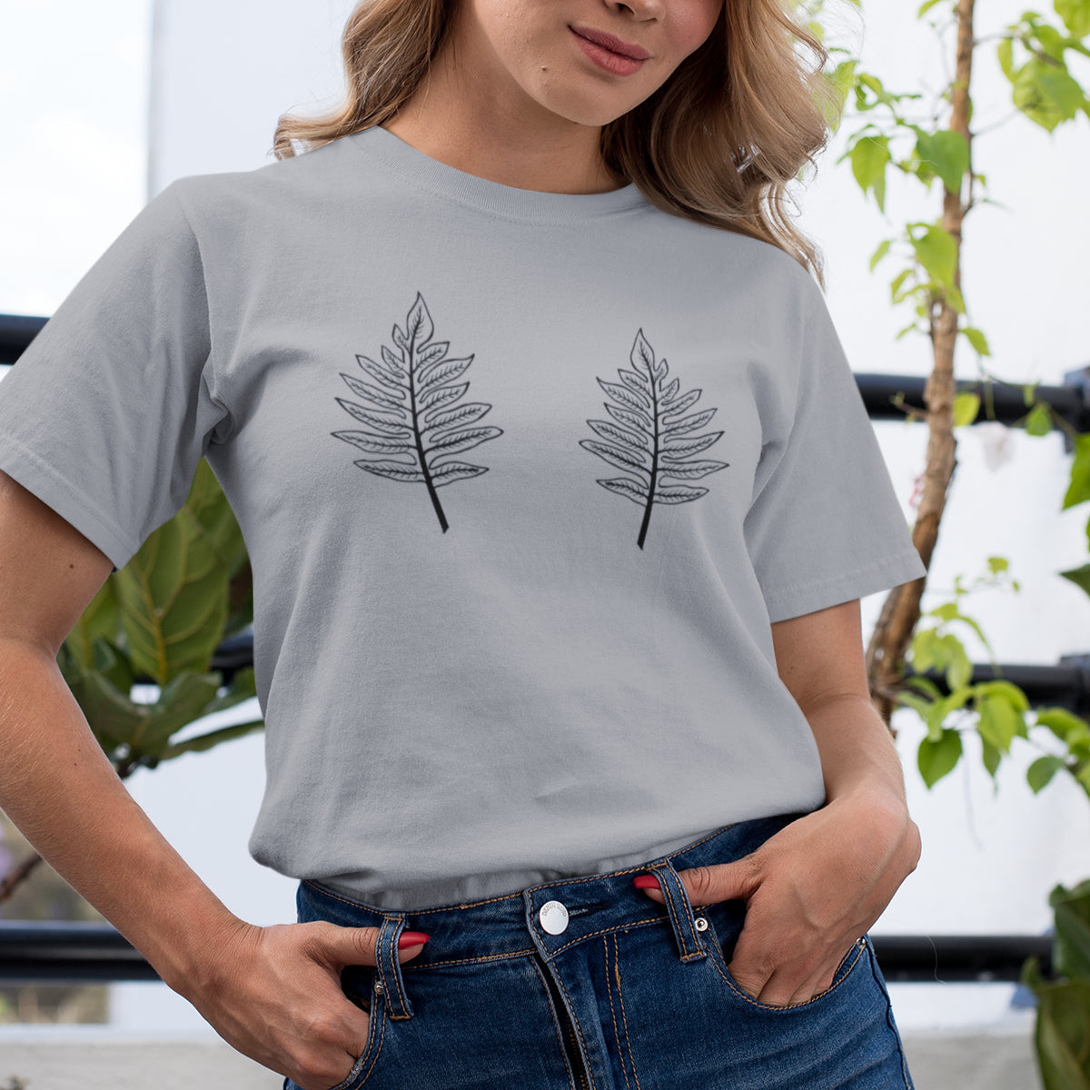 Sivomelírované UNISEX tričko „Dva listy“