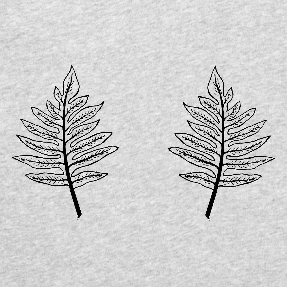 Szaro-melanżowy T-shirt "Dwa liście