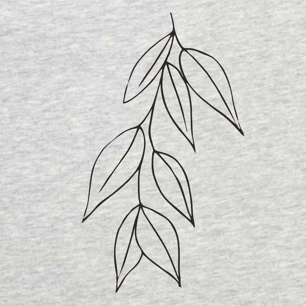 Šedé melírované tričko „Leaves“