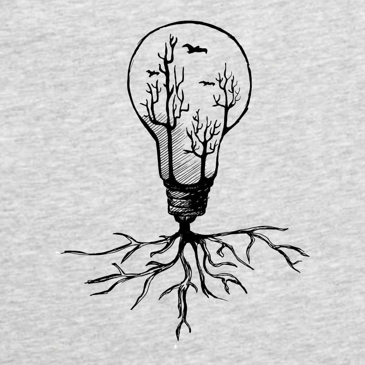 Šedé melírované tričko „Light Bulb“