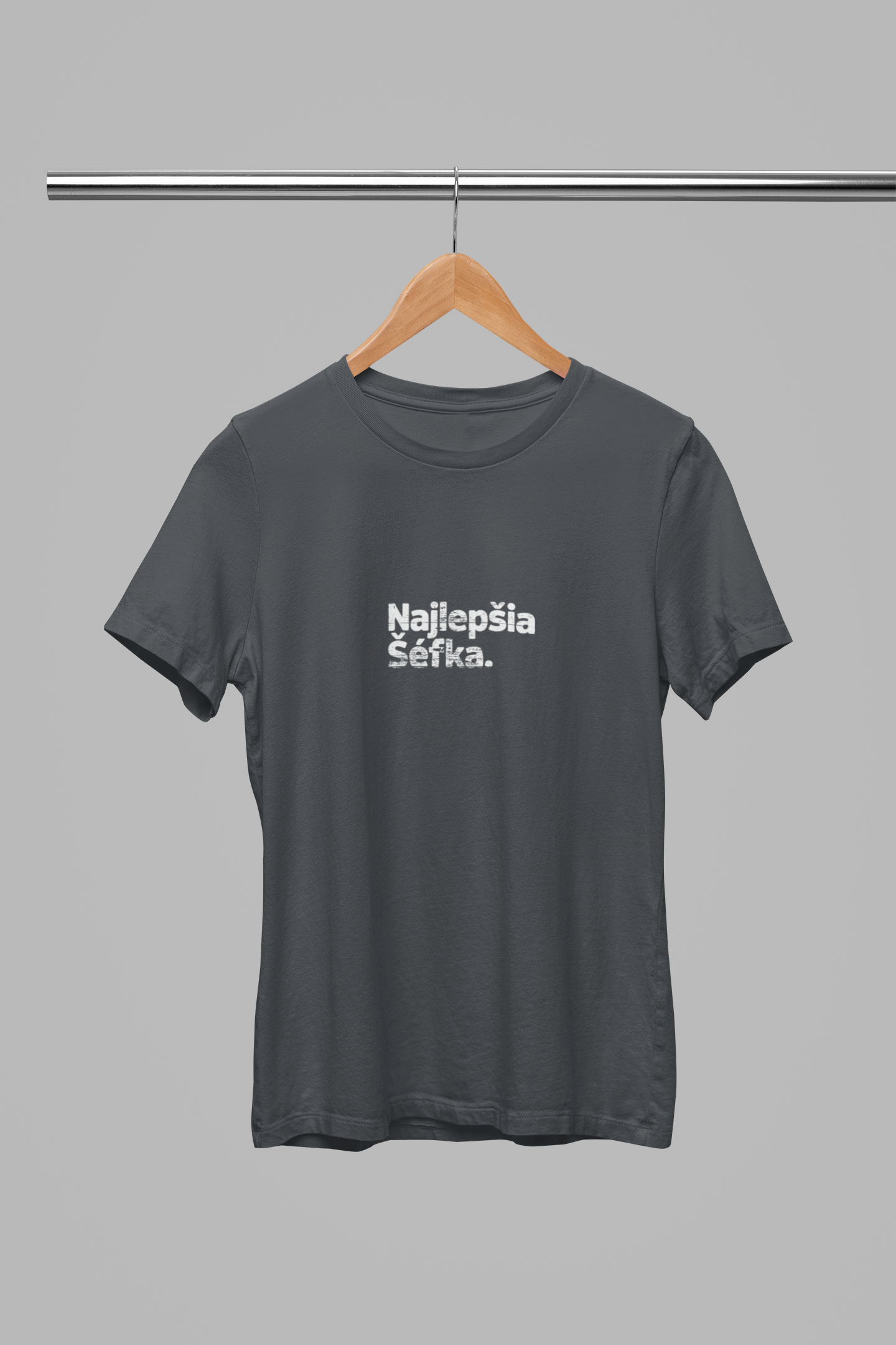 Tmavosivé unisex tričko "Najlepšia šéfka"