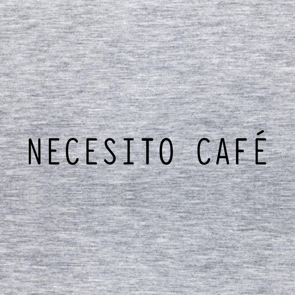 Šedé melírované tričko „I need coffee“
