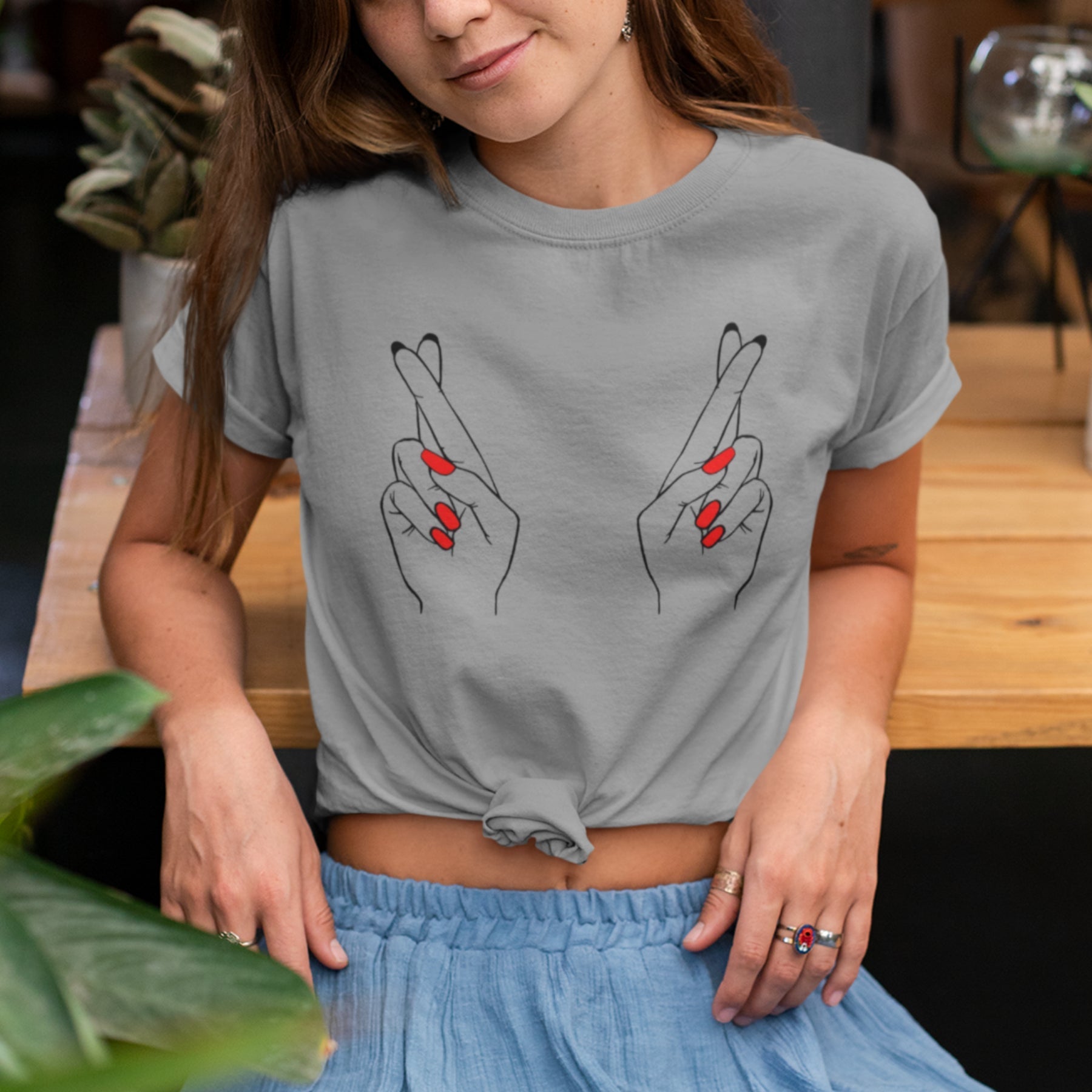 Sivomelírované UNISEX tričko „Prsty“