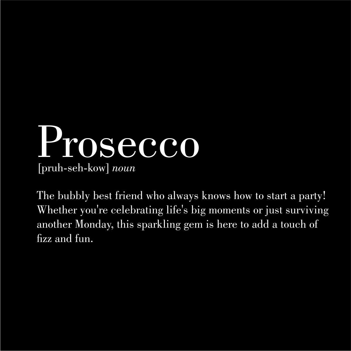 Čierne UNISEX tričko „Prosecco“